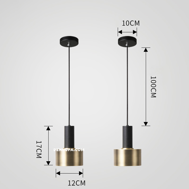 Đèn thả ống rọi đen vàng 3 bóng trang trí bàn ăn STR2703/3 - Ảnh 7