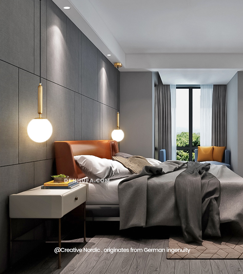 Đèn thả trang trí quả cầu thủy tinh chuôi vàng cao cấp NTR512 - Ảnh 5