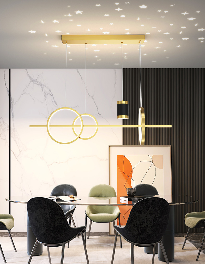Đèn thả LED bàn ăn cao cấp NTR518 vàng