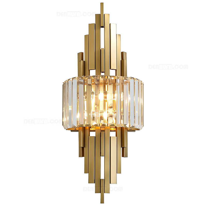 Đèn tường pha lê trang trí thân vàng cao cấp HF2324