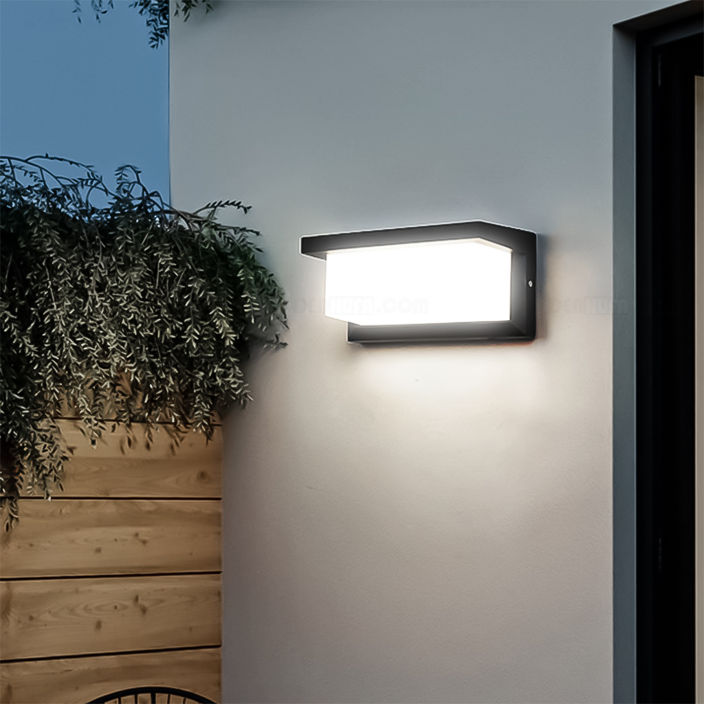 Đèn LED hắt tường chống nước ngoài trời khối chữ nhật hiện đại HF2390