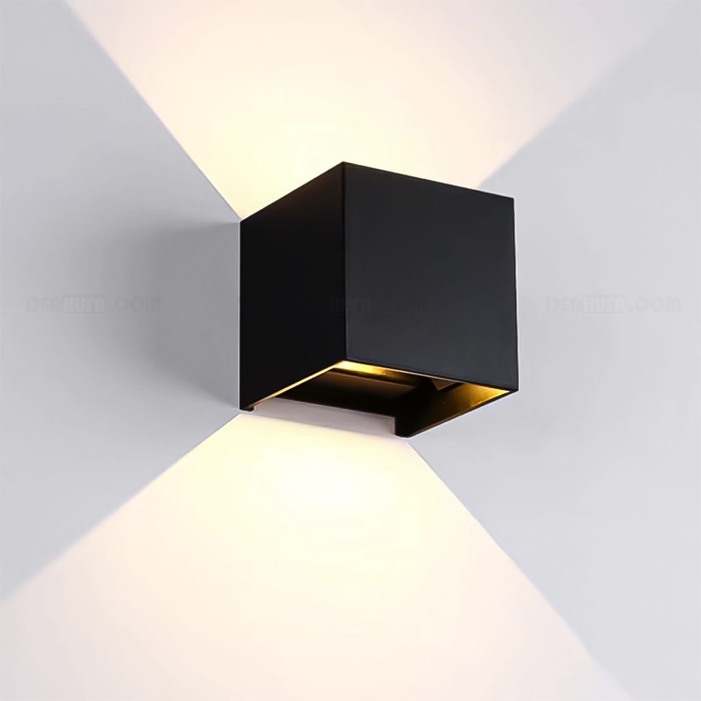 Đèn LED hắt tường chống nước ngoài trời ô vuông 2 đầu sáng chỉnh tia 3W X2 HF2386