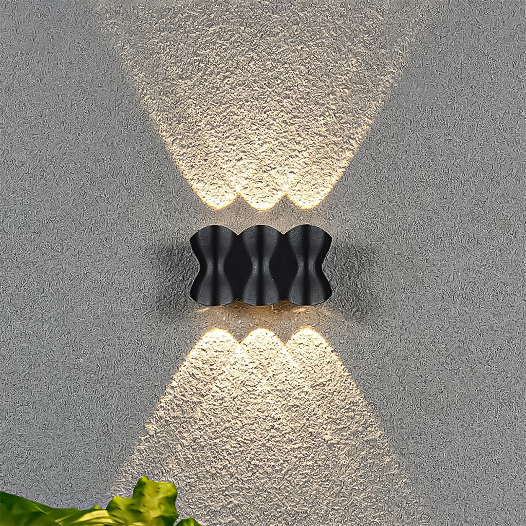 Đèn LED hắt tường chống nước ngoài trời thân uống cong 6 tia HF2384 - Ảnh 2