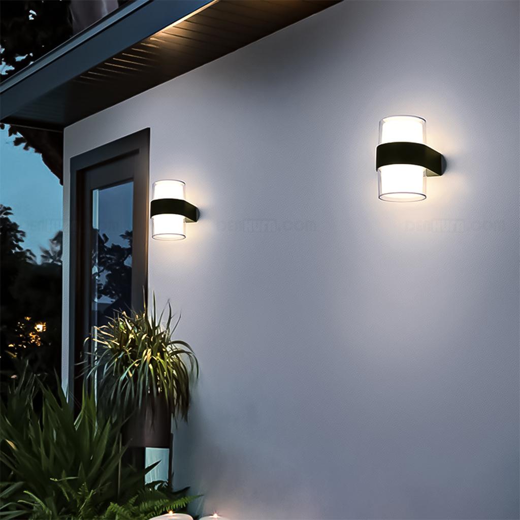 Đèn LED hắt tường chống nước ngoài trời khối trụ phát sáng 2 đầu X5W HF2370