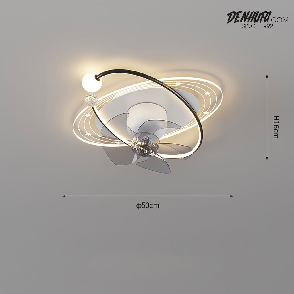 Đèn ốp trần trang trí LED nhỏ gọn kèm quạt động cơ DC HF2403