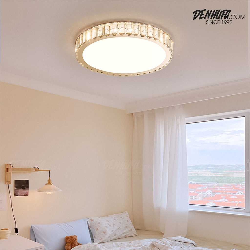 Đèn ốp trần pha lê trang trí phòng ngủ, phòng khách nhỏ, phòng trẻ em HF2420