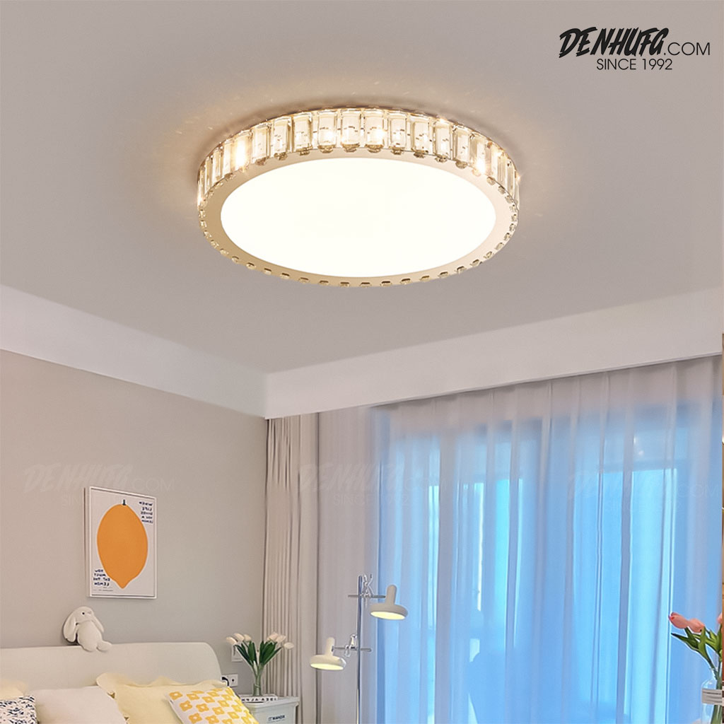 Đèn ốp trần pha lê trang trí phòng ngủ, phòng khách nhỏ, phòng trẻ em HF2420
