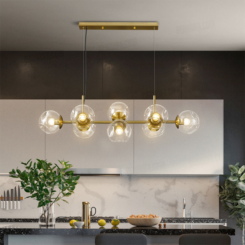 Đèn chùm thủy tinh trang trí bàn ăn HL118