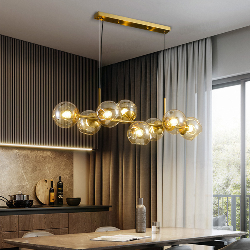 Đèn chùm thủy tinh trang trí bàn ăn HL118