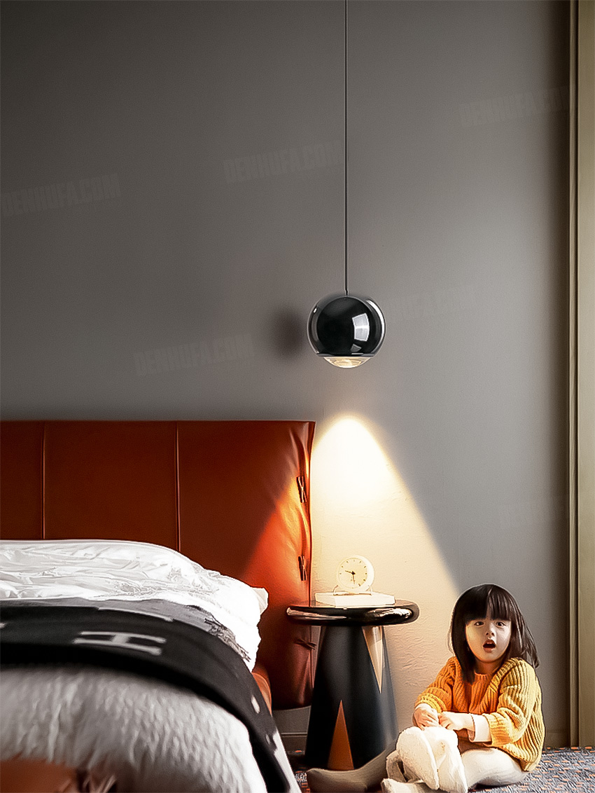 Đèn thả LED quả cầu rọi đen bóng cao cấp 13258
