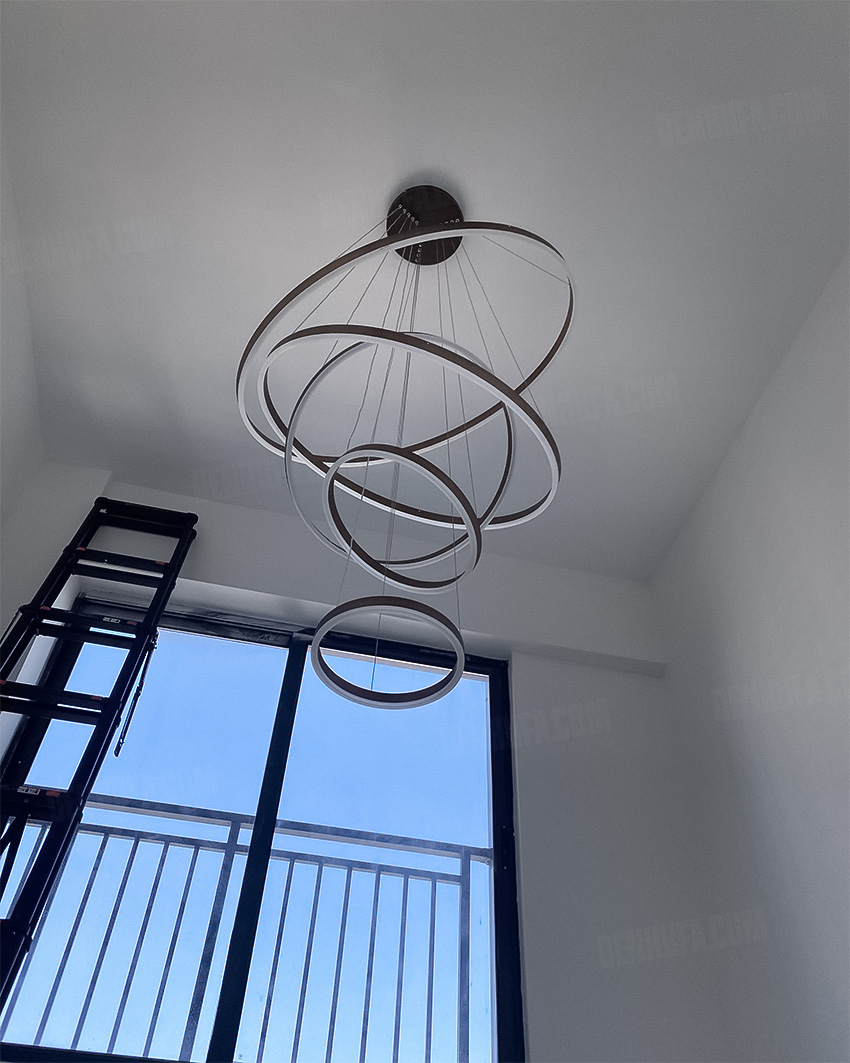 Đèn thả LED thông tầng 5 vòng sáng HF13179