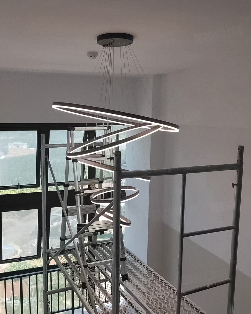 Đèn thả LED thông tầng 5 vòng sáng HF13179