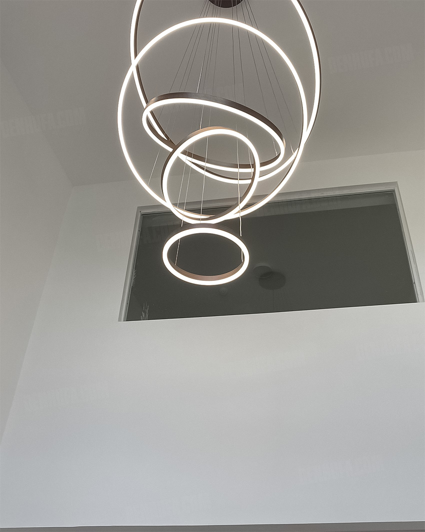 Đèn thả LED thông tầng 5 vòng sáng HF13179