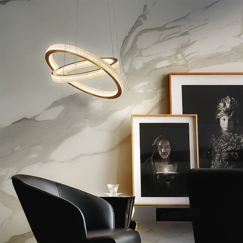 Đèn thả LED 2 vòng tròn cao cấp HF13019