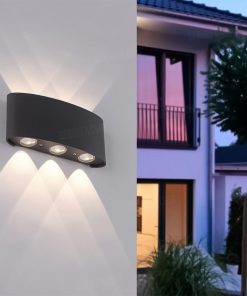 Đèn hắt tường 6 tia trang trí ngoài trời 13010