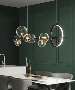 Đèn thả trang trí thủy tinh trong suốt HF12761