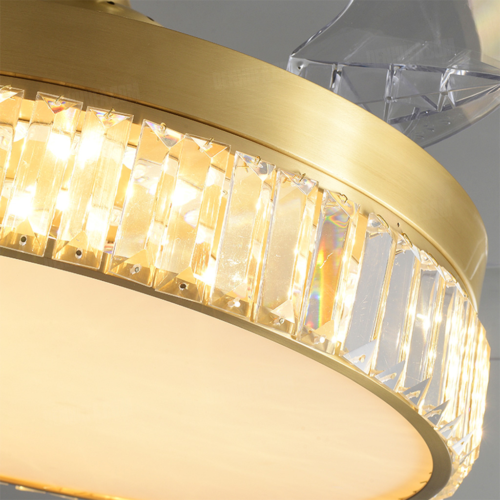 Đèn quạt trần pha lê trang trí HF16036