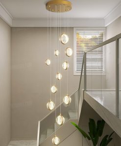 Đèn thả pha lê trang trí thông tầng 10 bóng HF18705